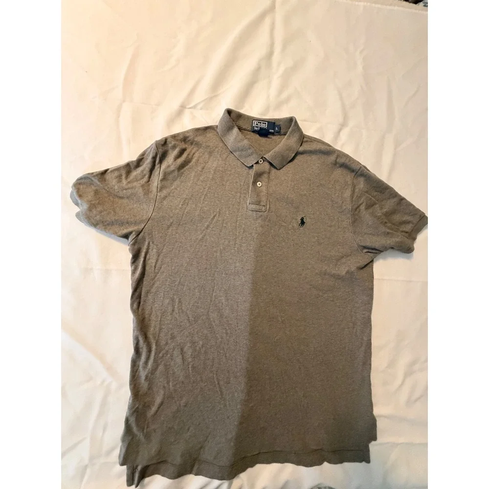 Polo Ralph Lauren Mens Large Brown Cotton Short Sleeve Pony Logo Polo Shirt